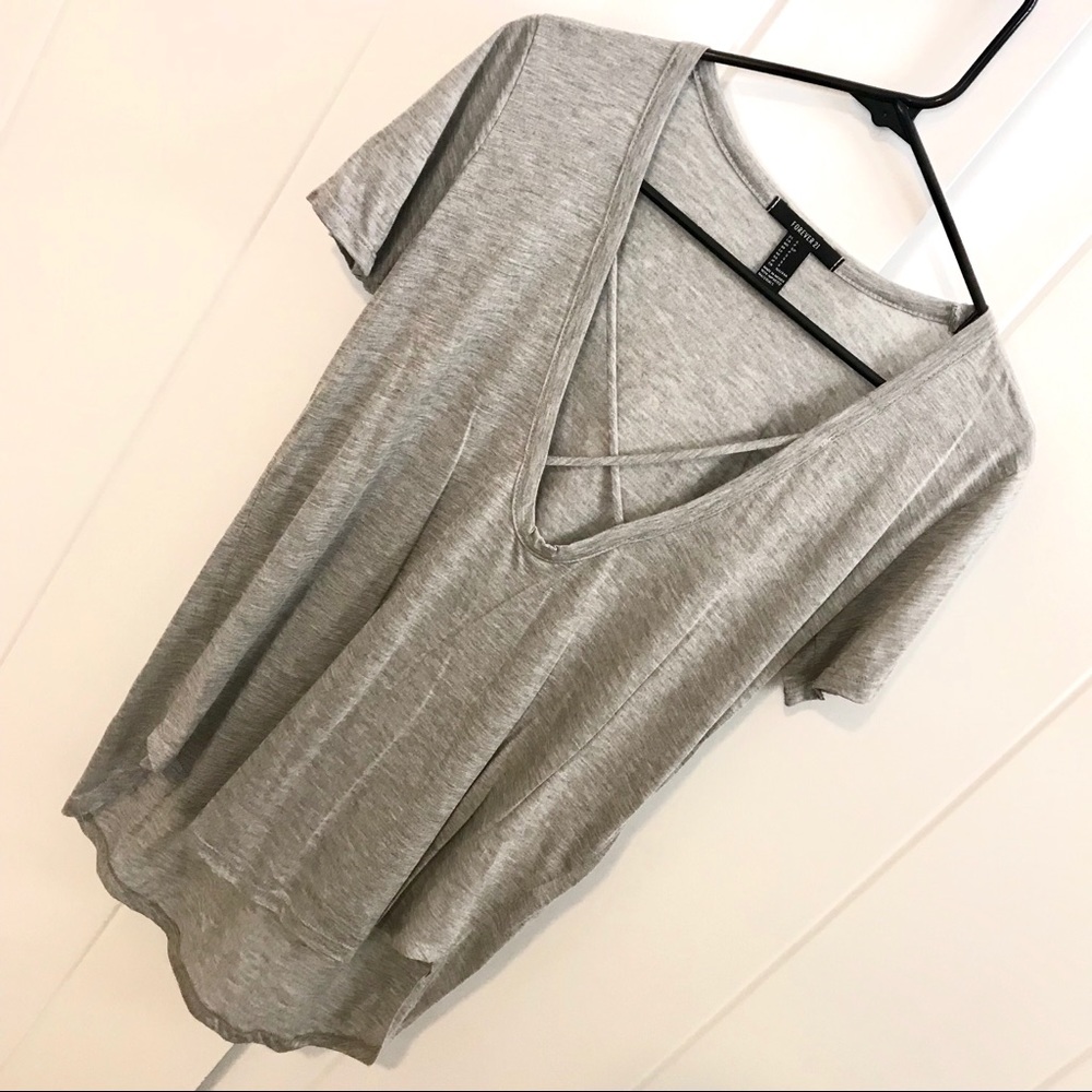Grey strappy shirt